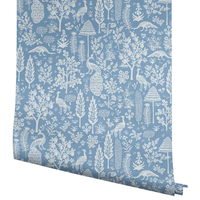 papier peint Rifle Paper co. Menagerie bleu