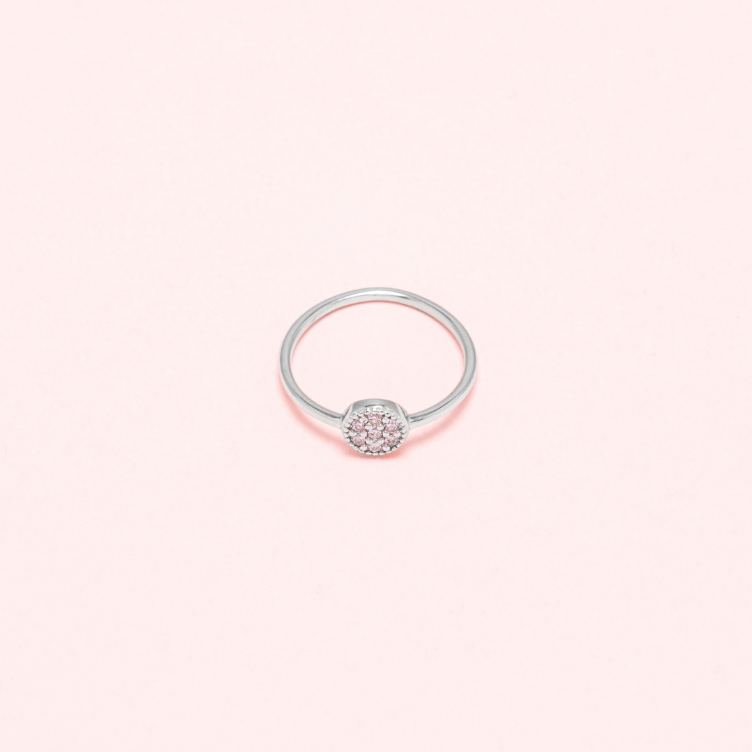 bague argent cercle cristal clair