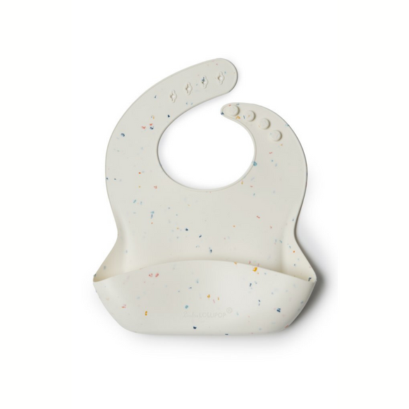 bavoir silicone confetti crème loulou lollipop bébé