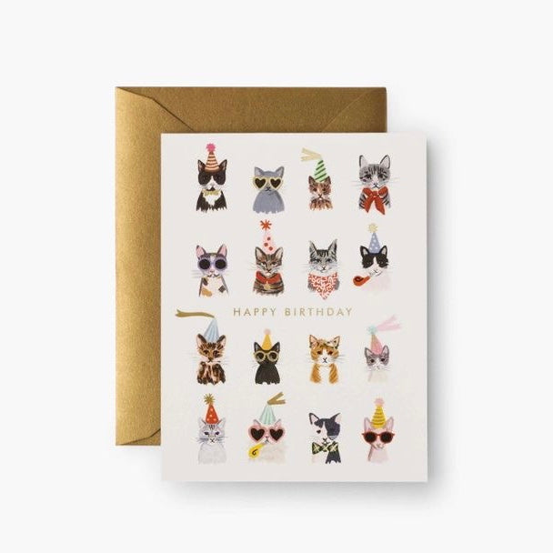 Carte de souhait Rifle Paper co. Chat fête