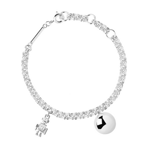 bracelet PDPaola robot et boule sphère argent