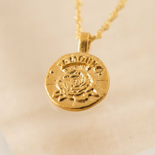 Pendentif or vermeil Fleur rose Amour Lover's Tempo