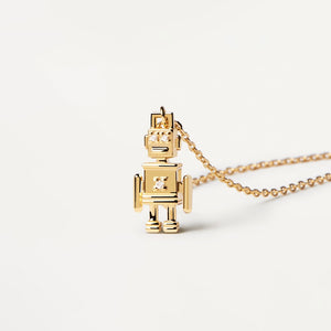 Pendentif collier PDPaola robot  or