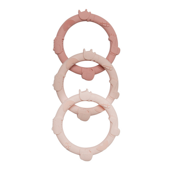 trio anneaux dentition silicone rose loulou lollipop