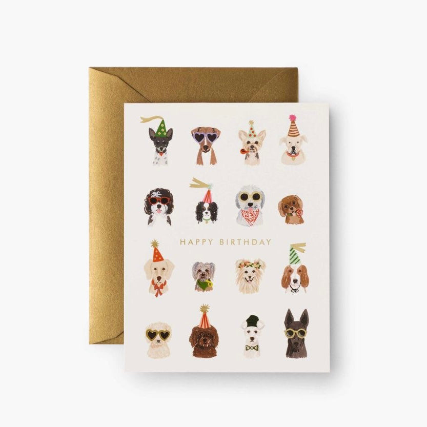 Carte de souhait Rifle Paper Co. Chiens fête