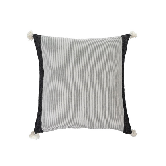 coussin indaba south beach pompons rayures noires
