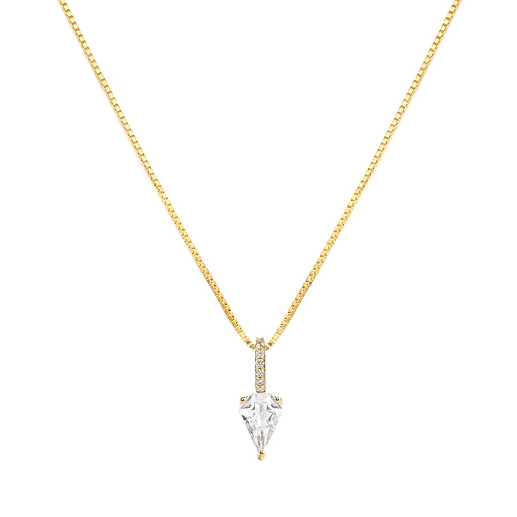 Collier Topaze blanche Leah Alexandra or vermeil