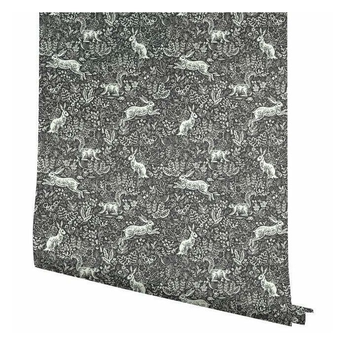 papier peint Rifle Paper Fable charcoal