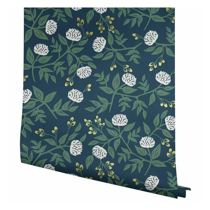 papier peint Rifle Paper pivoines marine