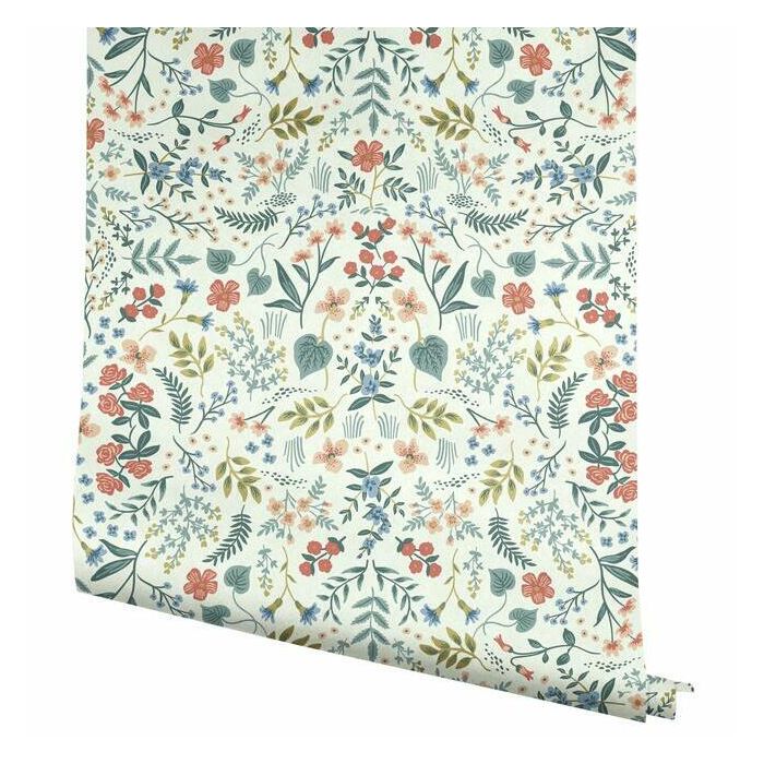 papier peint Rifle Paper fleurs sauvages creme